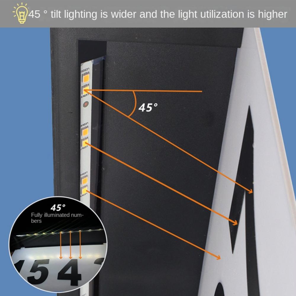 Solar Lights House LED Number Light Outdoor Garden Waterproof Fence Solar Wall Lamp for Home Hotel Villa Decora Doorplate Lights