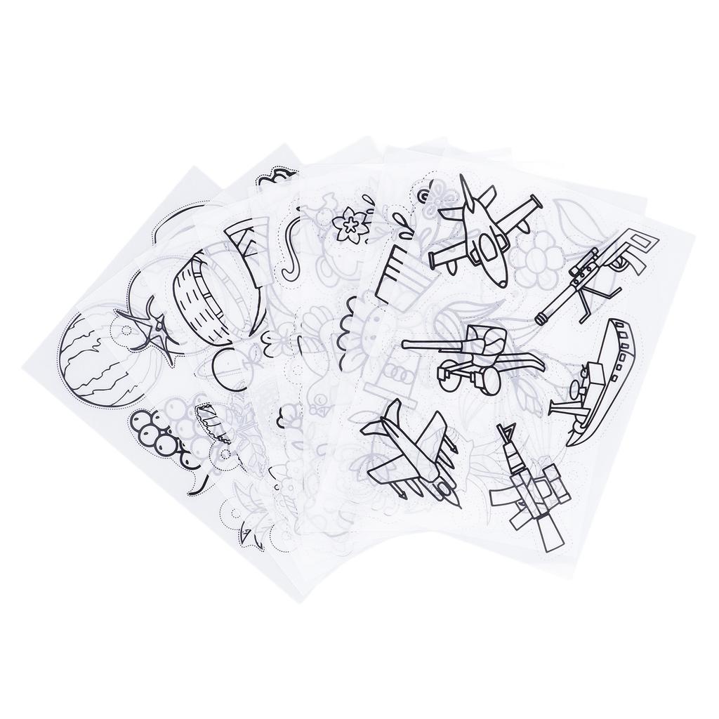 8Pcs Heat Shrinky Sheets Various Patterns Multifunctional Translucent Heat Shrink Sheet for DIY