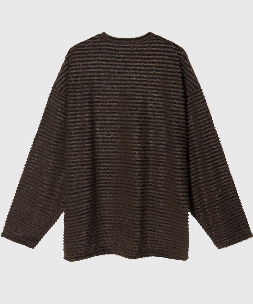 BILLIANT Mohair Over Striped Knit_Brown