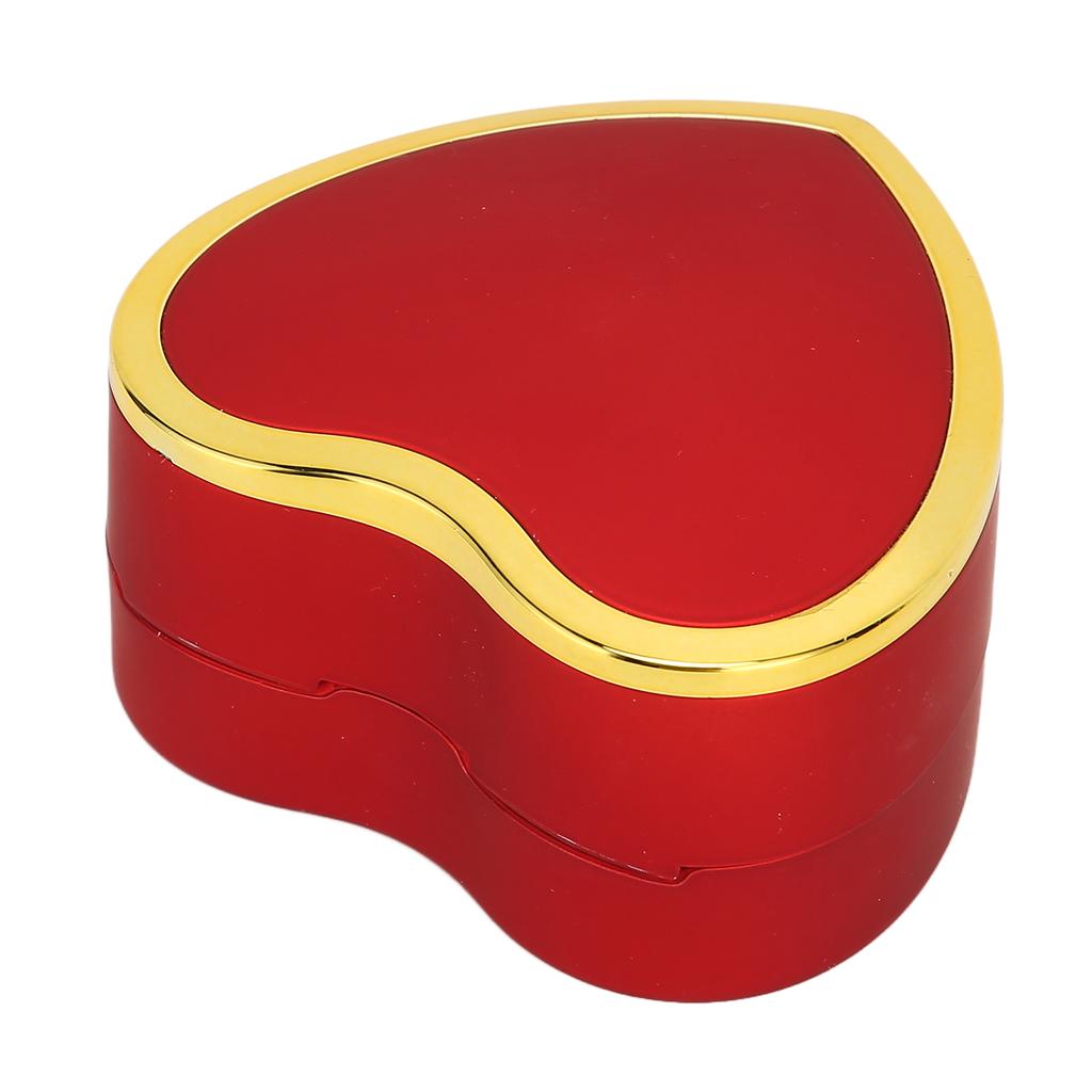 Heart Shaped Ring Box Elegant Stylish Jewelry Display Gift Box with LED Light for Engagement WeddingRed
