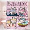 Cute L-labubu Cartoon Shower Curtain Bath Curtain Print Polyester Fabric Waterproof Bathroom Curtains With Hooks Bath Screen