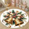 Cozy Round Botanical Multicolor Floor Rug, Non-Slip Floor Mat for Dining Room