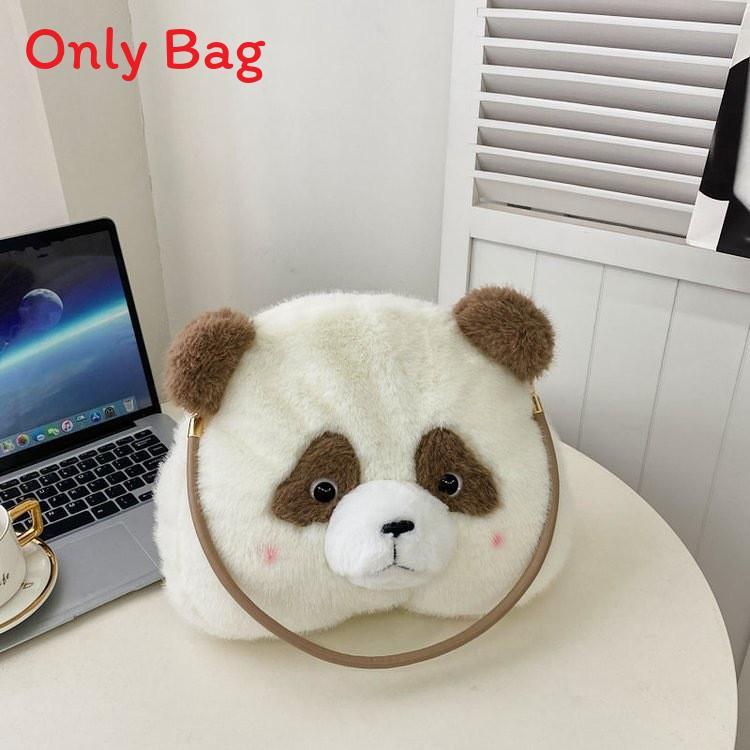 Panda Weicher Plüsch-Rucksack Für Damen Modisches Cartoon-Geschenk Für Teenager Und Studenten