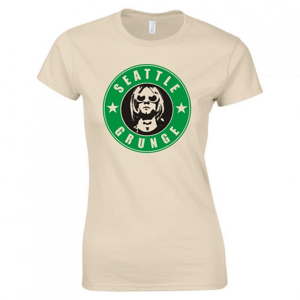 Kurt Cobain Seattle Grunge Ladies Skinny Fit Tshirt