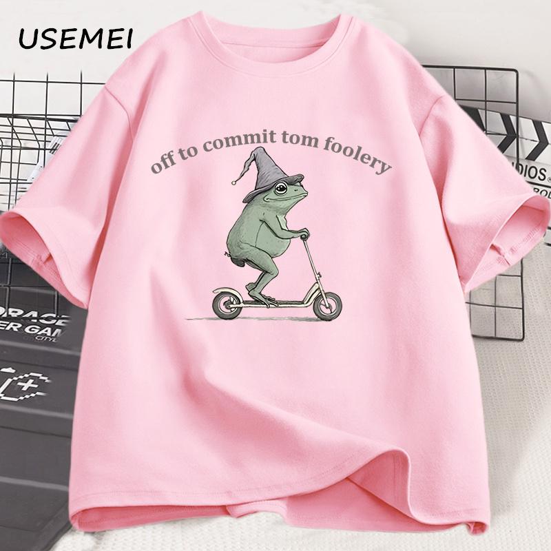 Off To Commit Tom Foolery Frog T-shirt. Comfort Colors Funny Weirdcore Sayings Unique Tshirt Tee Adults Men Women Meme Graphic