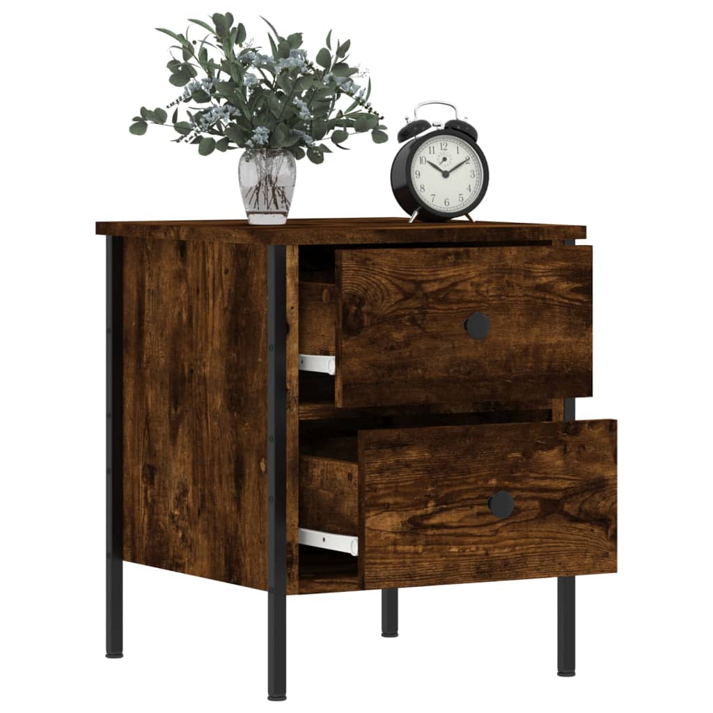 Nightstand Smoked Oak 40x42x50 Cm Engineered Wood