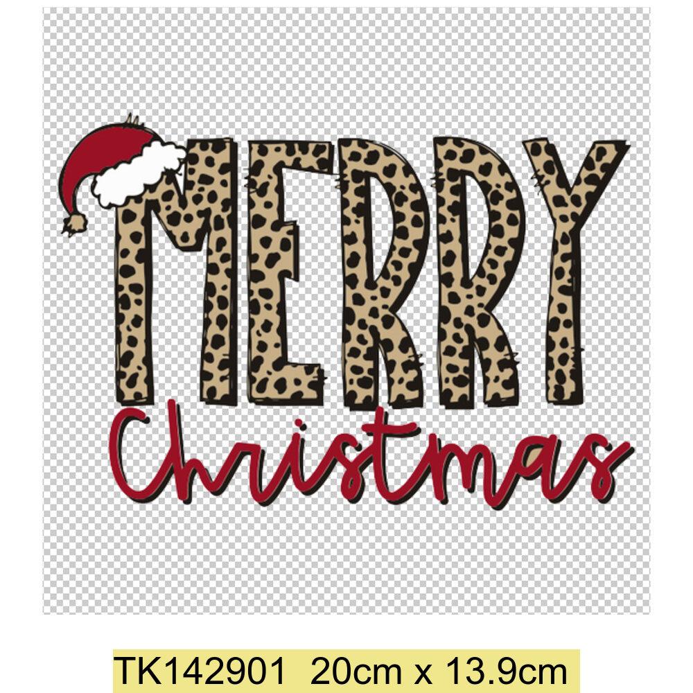 Christmas Tree Deer Heat Transfer Adhesive Patches T-Shirt Appliques Clothes Children's School Bag Decoration Print Holiday Gift