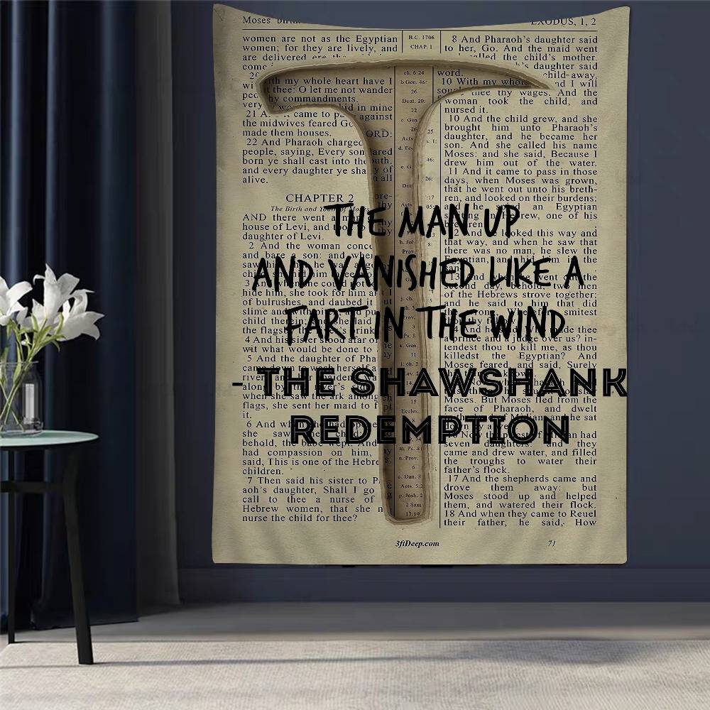 

80s Movie Shawshank Redemption Cartoon Tapestry Wall Hanging Decoration Household Home Decor 74x94cm(29x37in)