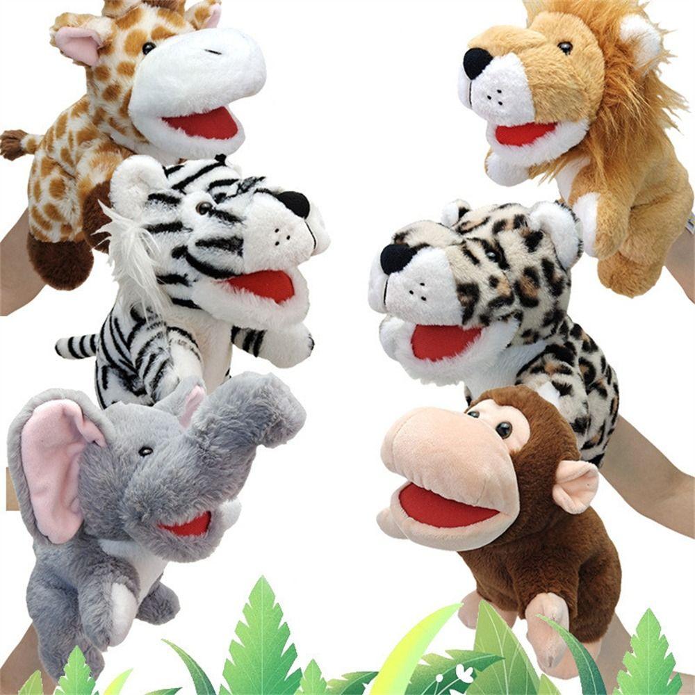 Jungle Animal Animal Hand Puppets Movable Mouth Plush Hand Doll Birthday Gift   Preschool