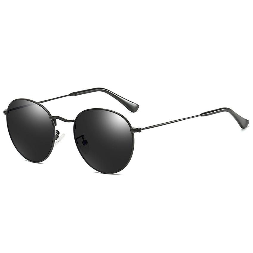 Trendy Women's Retro Round Frame Anti-UV Sunglasses