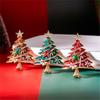 Rhinestones Christmas Crystal Jewelry Gifts Christmas Tree Pins Multi-Colored Christmas Brooch Pins Set for Women & Girl