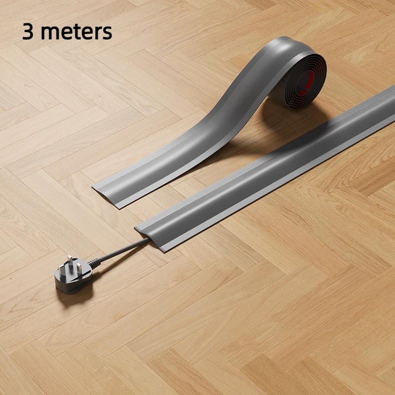 Soft Pvc Self Adhesive Cable Concealer Flame Retardant For Home Office Floor Wall Cable Management
