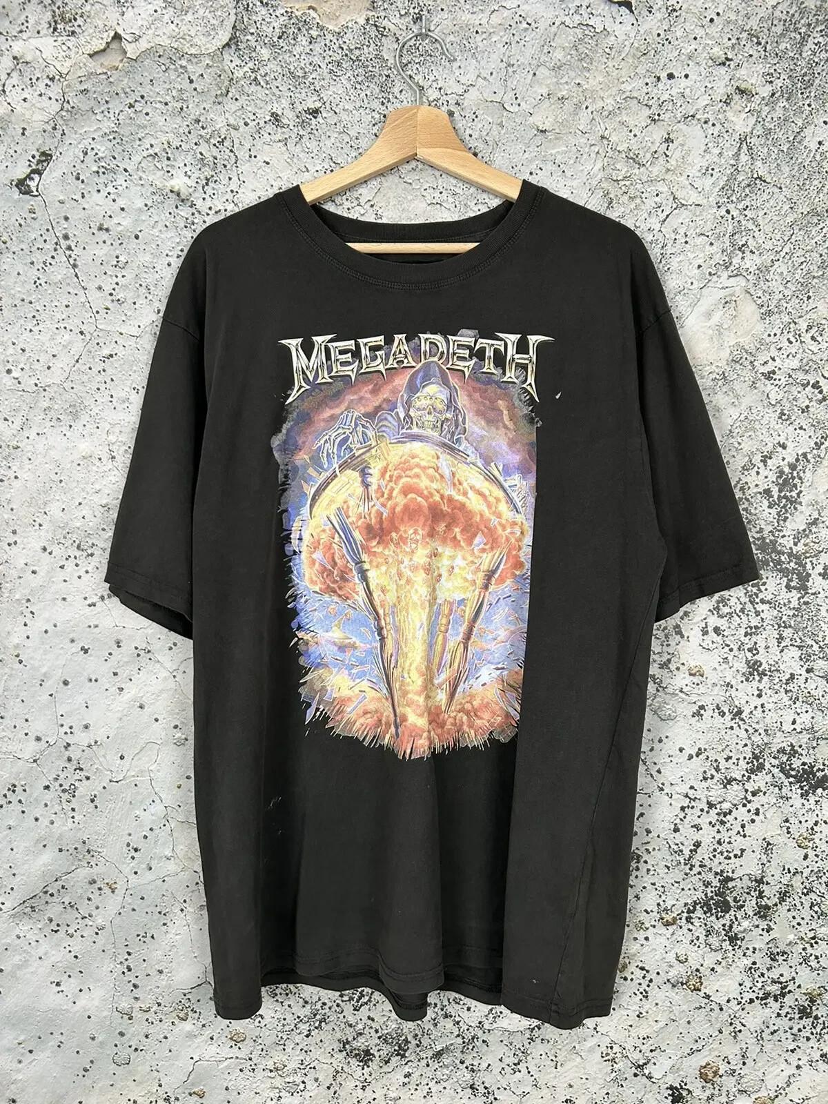 Футболка рок-группы Megadeth Металлическая графика Винтажная Редкая 3XL