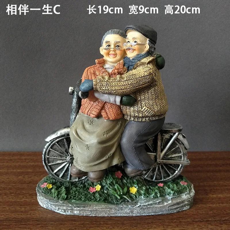 Old Man Old Lady Home Decorations Love Gift Ornament Grandpa And Grandma Grow Old Together Room Decoration Vintage Home Decor