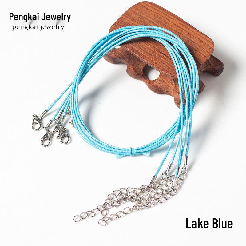 

Crystal Pendant Necklace: Leather and Wax Rope Gold Jewelry with Jade Pendant and Metal Clip Accessories