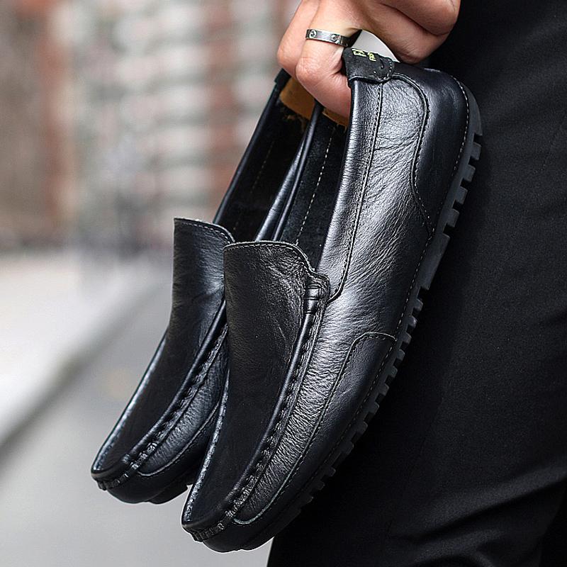 Men Loafers Leather Shoes For Men Casual Shoes Moccasins Breathable Slip On Sneakers Men Driving Shoes Comfort Flats Dress Shoes