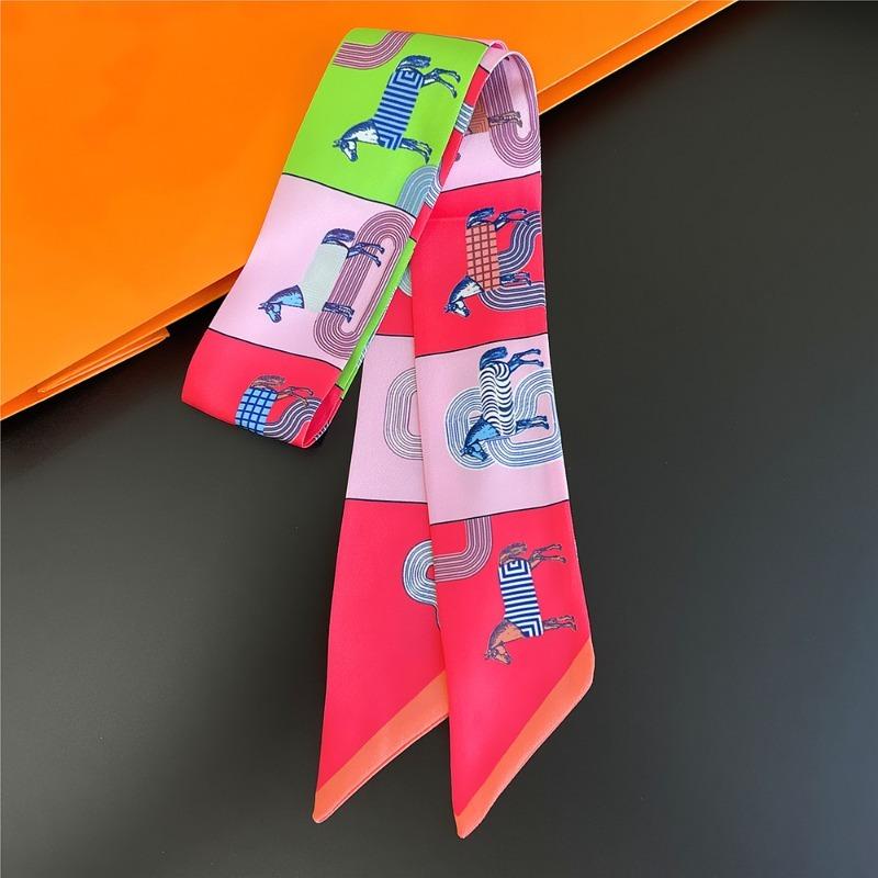 90X5Cm War Horse Print Streamer Women'S Spring And Autumn Versatile Decorative Scarf Clothes Bag Accessories Small Scarf