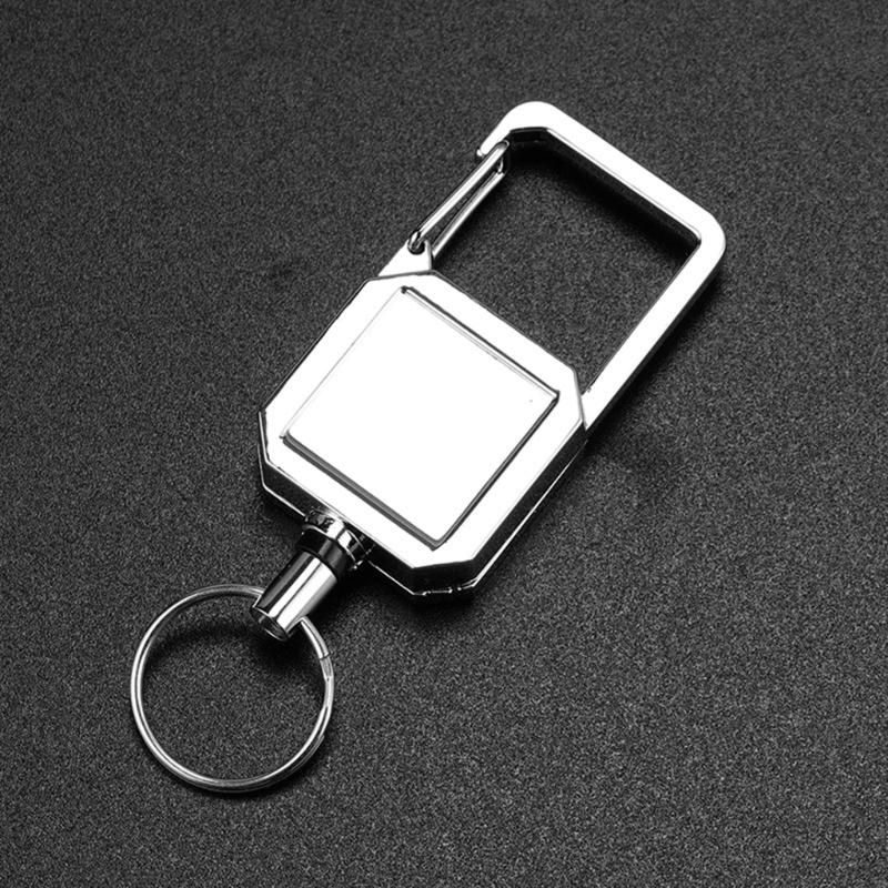High Resiliences Steel Wire Rope Elastic Keychain Easy To Pull Buckle Keyring