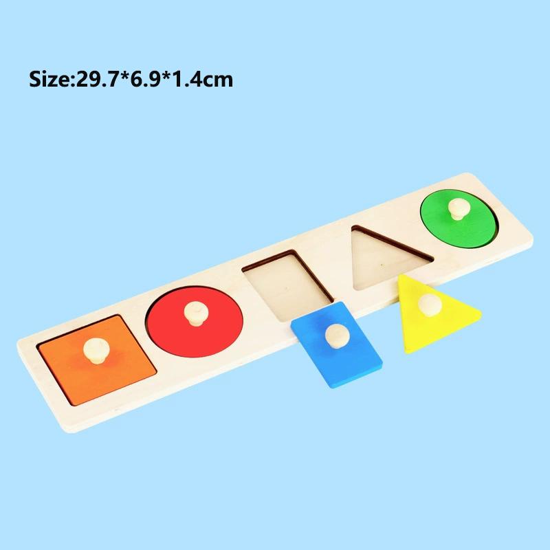 Kid Montessori Educational Multiple Geometric Shape Color Sorter Puzzle Wooden Board Puzzle Game Toys for Children Baby Gifts