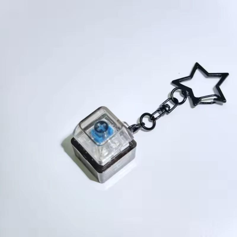 

Portable Pentagram Pendant Mechanical Keyboard Button Keychain Fingertip Fidget Toy Anti-Anxiety Stress Relief for EDC Gift