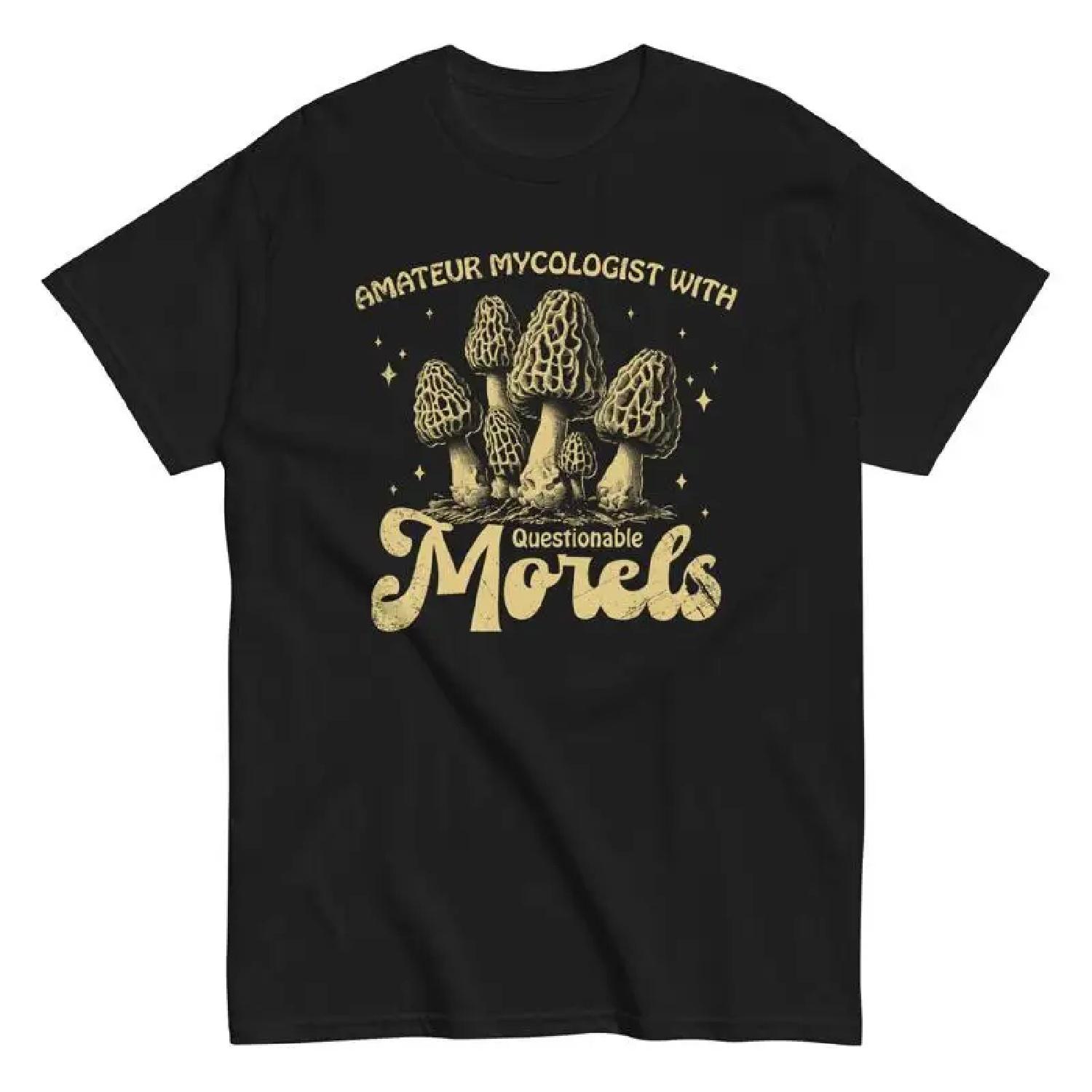 

Amateur Mycologist With Morels Cotton T Shirt Mushroom Trendy XXXXXL різнокольоровий