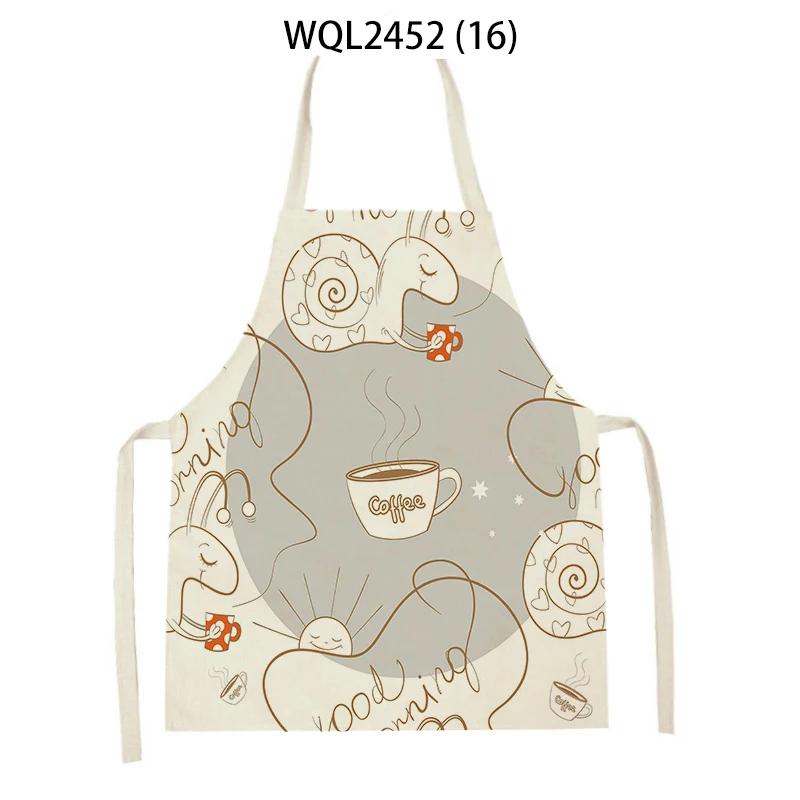 Animal Snail Rabbit Printing Apron Adult Kids Sleeveless Kitchen Apron Linen Cooking Baking Accessories Apron Cleaning Tool