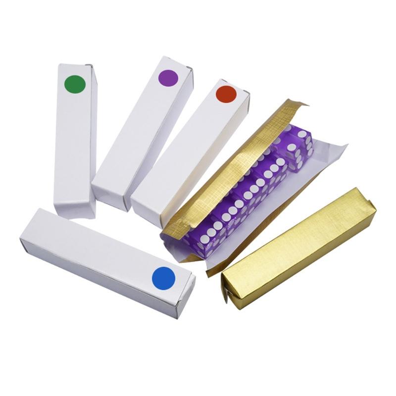 5 Stück klare D6-Mantelwürfel mit transluzenten Kanten und passenden Seriennummern