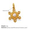 18K Gold-Plated Stainless Steel Moon Heart Diamond Pendant for DIY Jewelry