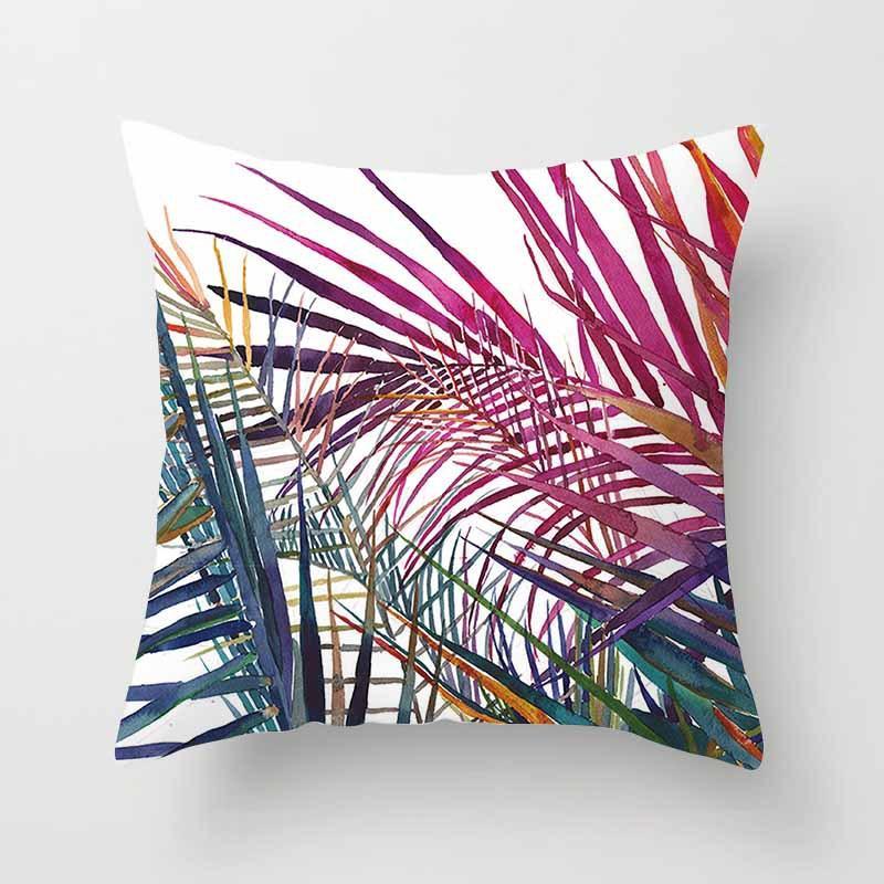 Fashion Tropical Plant Polyester Pillow Case Office Fabric Sofa Cushion Cover Home Polyester Pillow Case