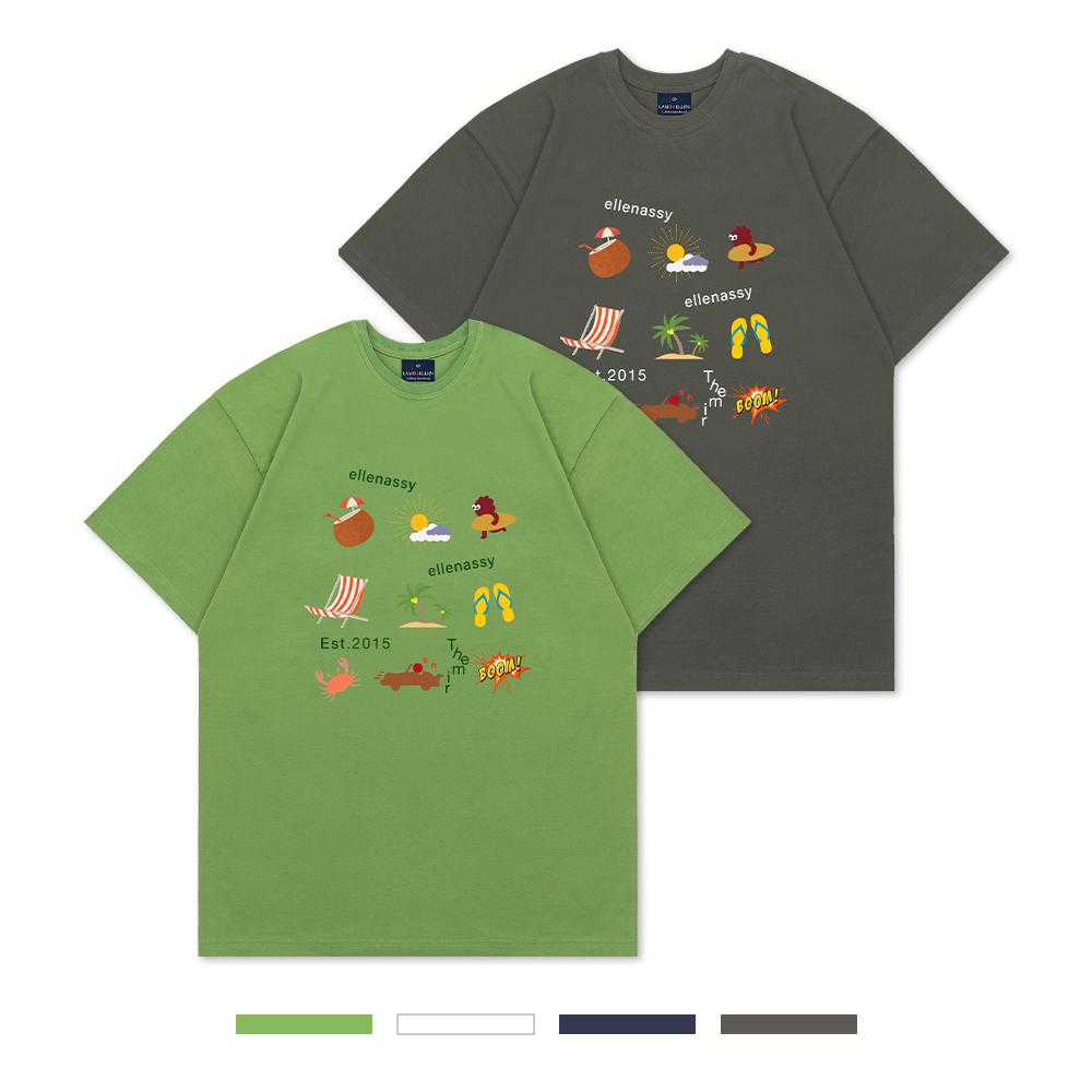 Elleonasi Beach Basic Oversized Short Sleeve T-Shirt