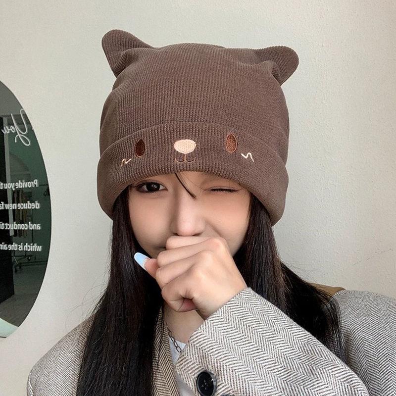 Autumn/Winter Postpartum Knit Beanie for Women: Cute, Cozy Wool Hat for Small Faces