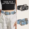 Luxury Design Punk Denim Waistband Versatile Waist Strap Fashion Hollowed Belt