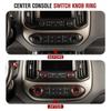 Red Center Console AC Switch Knob Cover Rings For Chevy ColoradoCanyon 14-23
