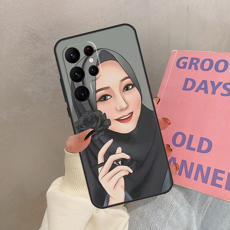 Muslim Arabic Hijab Girl Case For Samsung Galaxy S25 Ultra S20 S21 S22 S24 S23 Ultra S9 S10 Plus S25 FE Cover Coque