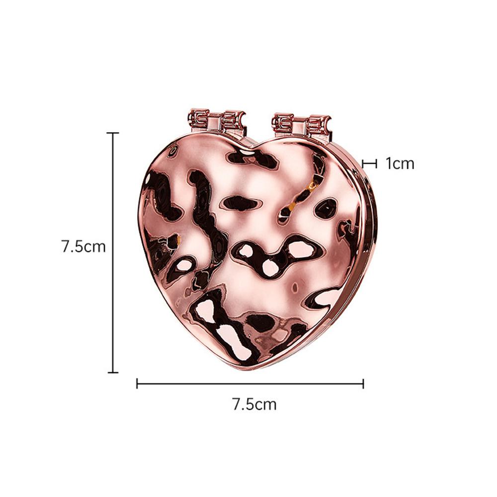 Portable Heart-Shaped Folding Makeup Mirror Mini Pocket Travel Mirror with Magnetic Closure Double-Sided Cosmetics Mirrors