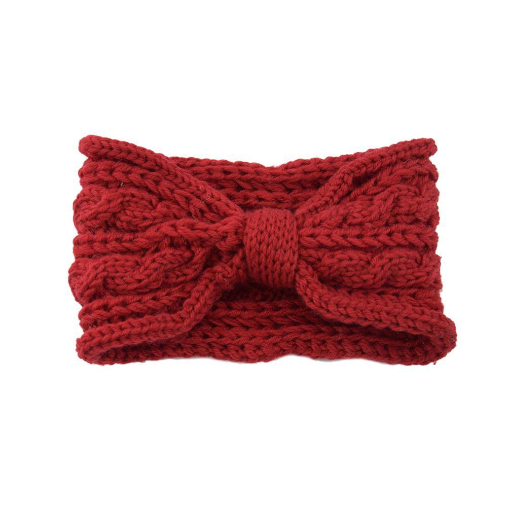 Retro Chic Pletená čelenka se širokým okrajem a mašlí