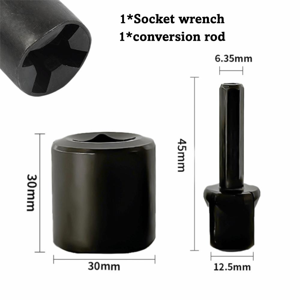 1/2 Zoll Universal Klinken-Steckschlüssel Universal Passform Klinken-Demontagehülse Handbohrmaschinen-Einsatz