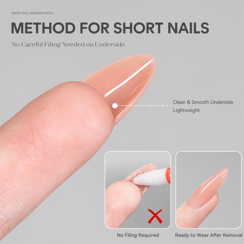 240pcs Ultra-Thin Sandwich Nail Forms No-Trace Double-Sided Fake Nails New Nail Tips  DIY