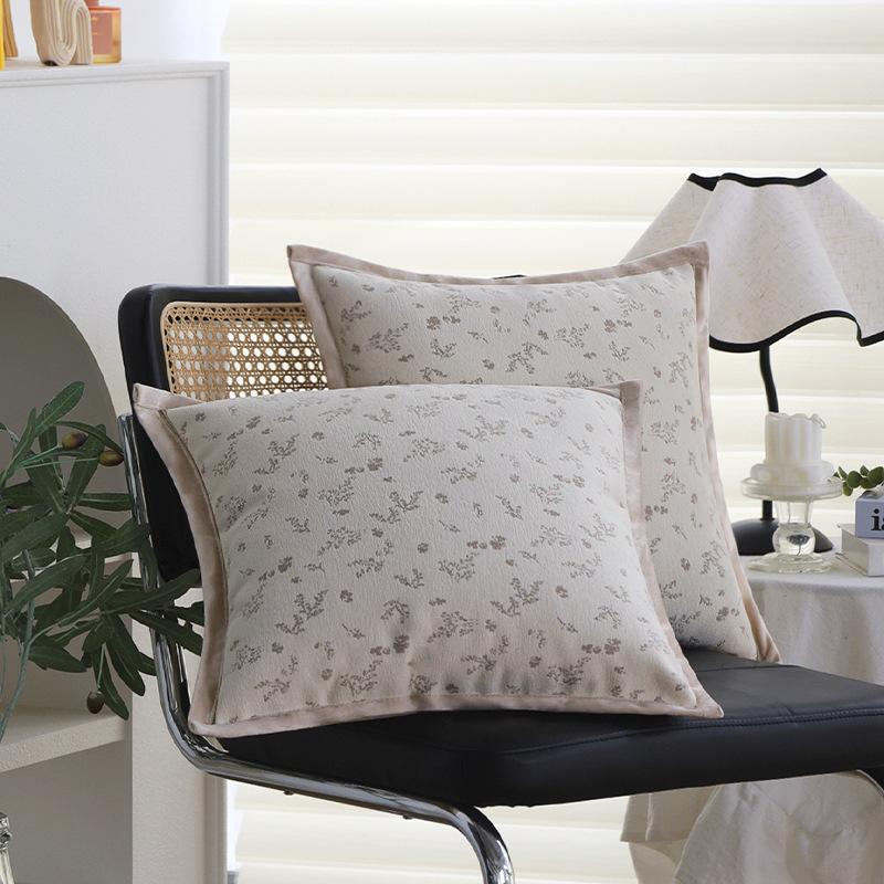 French Floral Pillow Living Room Sofa B&B Hotel Model Room Black and White Cushion Pillow Case