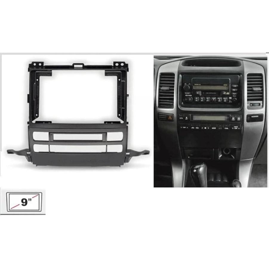

9 Inch Car Fascia Radio Panel Compatible for Toyota Land Cruiser Prado (120) 2002-2009 Dash Kit Facia Console Bezel Adapter Plate Frame