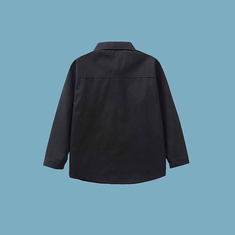 Camicia da divisa scolastica nera da ragazzo con alta solidità del colore