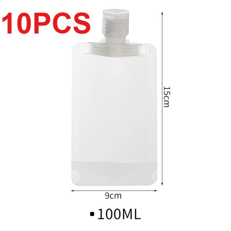 30/50/100ML Thickened Travel Size Refillable Pouch Portable Cosmetic Squeeze Bag for Lotion Shampoo Shower Gel Facial Cleanser
