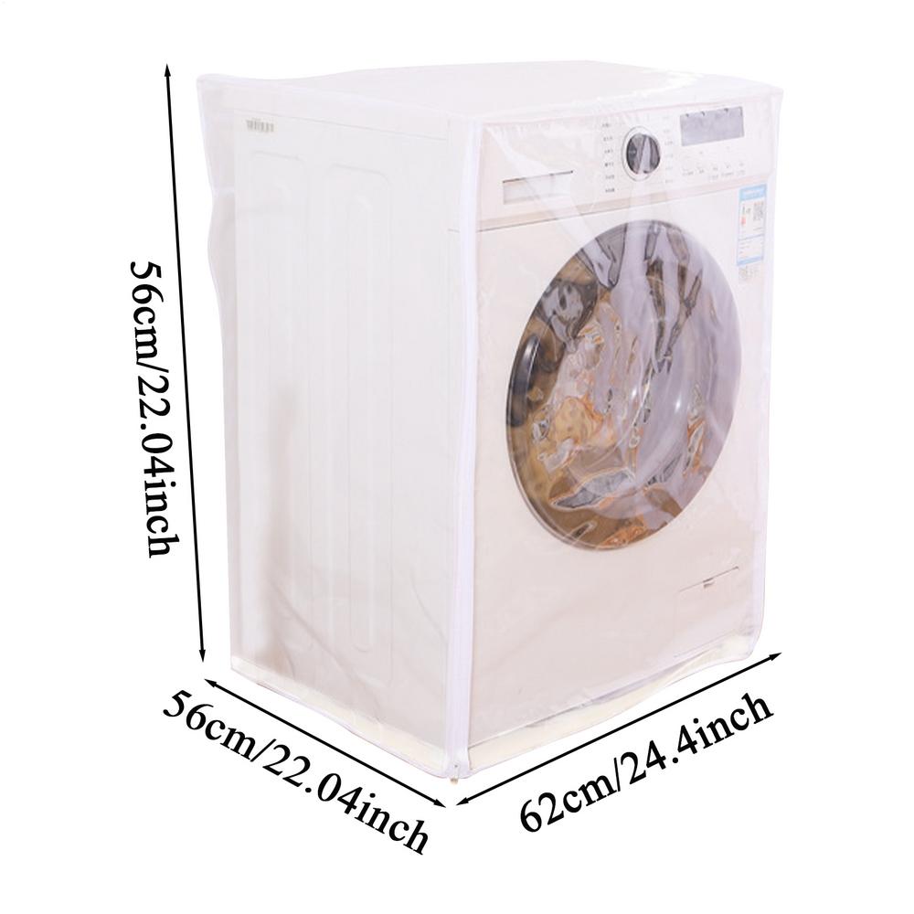 

Washing Machine Dust Cover Fully Automatic Drum Washing Machine Cover PVC Transparent Washing Machine Cover Sunscreen Waterproof прозорий
