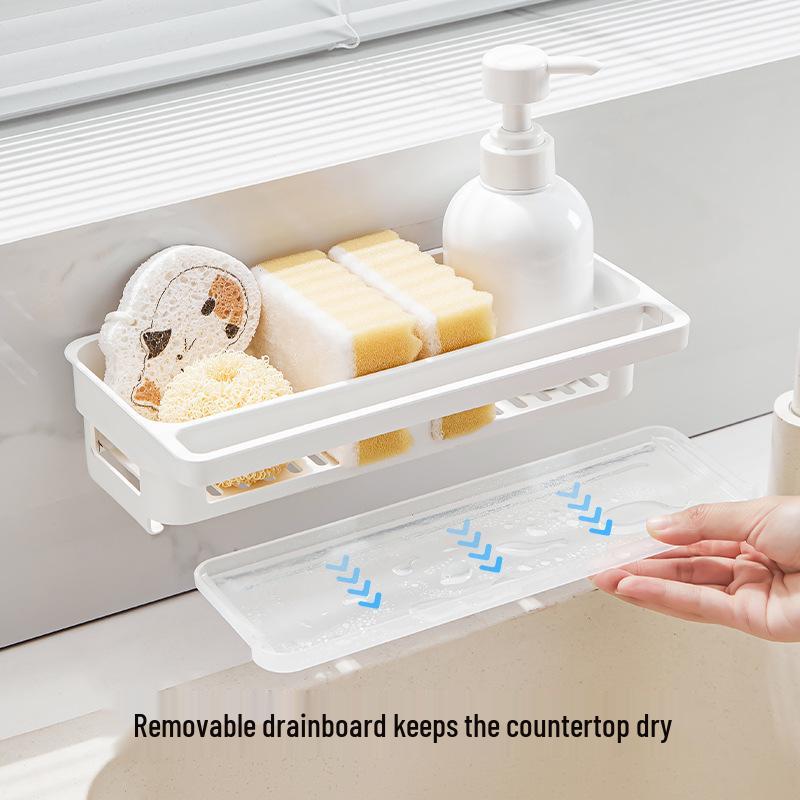 Punch-Free Kitchen Dishcloth & Soap Storage Rack