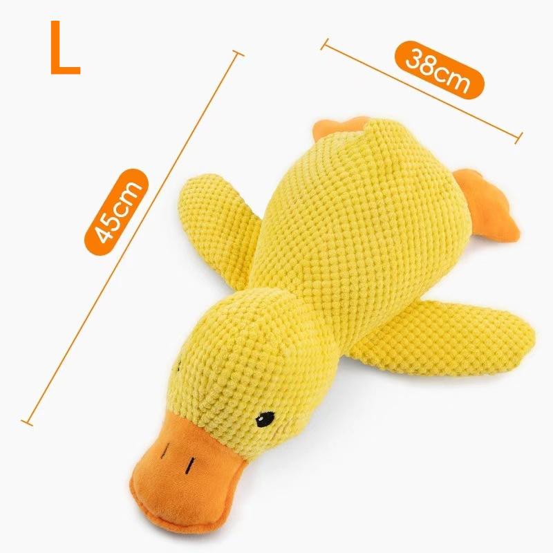 Squeaky Dog Chew Toy Plush Yellow Duck Durable Bite-Resistant Pet Toy for Dogs Relieve Boredom Interactive Puppy Chew Toy