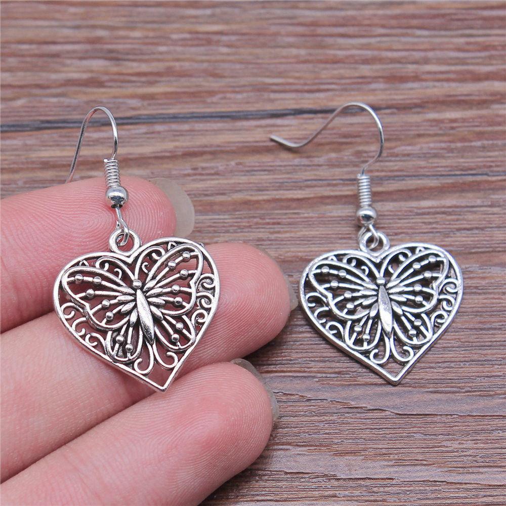 Hängeohrring Libelle Schmetterling Vintage Schmuckzubehör Ohrringgröße 18x19mm QE009