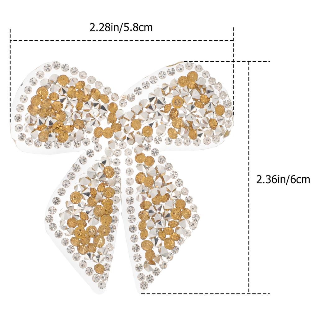 Vintage Style Bowknot Patch Rhinestone Embroidered Iron on for Trousers Cushions Pillows DIY Fashion Embroidered Patch