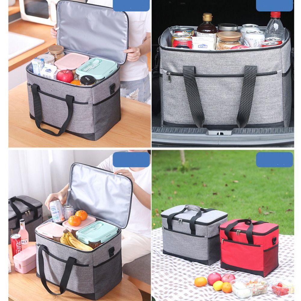 Oxford Cloth Lunch Cooler Bags 18L 30L Large Capacity Thermal Insulation Bag Leakproof Aluminum Foil Refrigerated Bag Outdoor