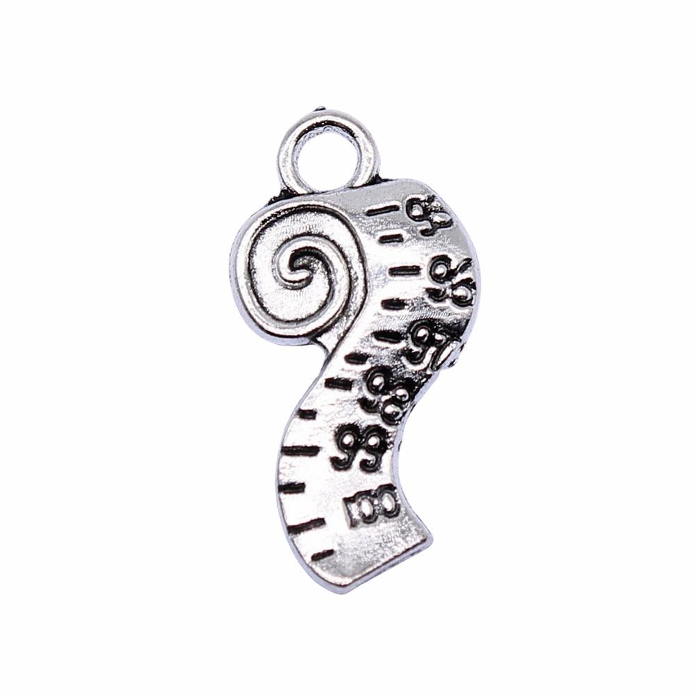 

20 шт., индивидуальная мерная лента, подвески, античное серебро, цвет цинкового сплава, 25X13 мм