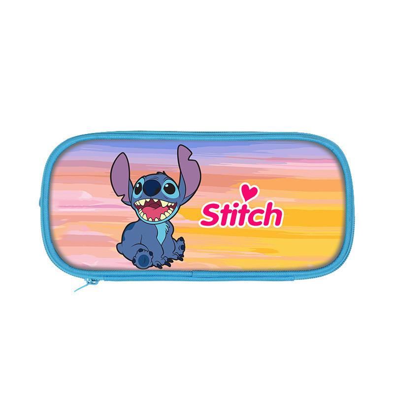Stitch Childrens Double Layer Pencil Case With Polyester Storage For School Supplies